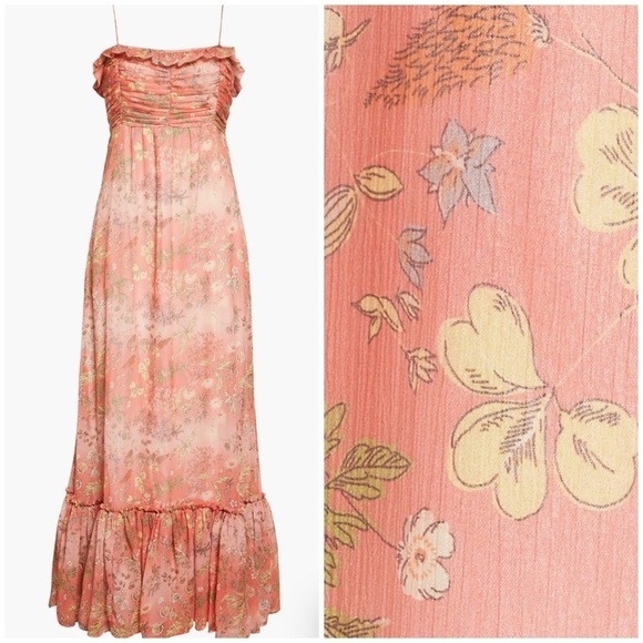 NEW! byTiMo Floral Crepe Chiffon Maxi Dress S - Picture 2 of 9